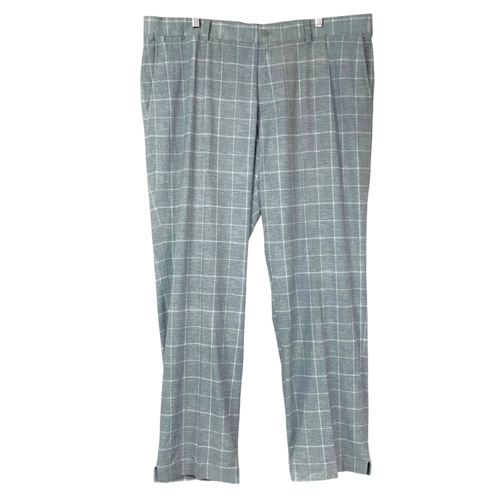 Nike Golf Tour Performance Dri-Fit Gray Plaid Pants 40x32 Straight Leg Stretch